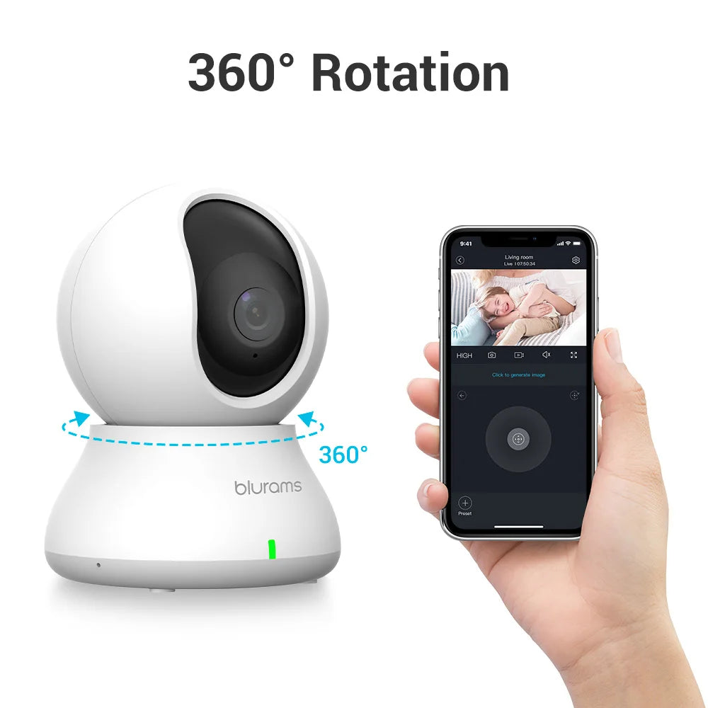 Blurams 5G Baby Monitor Camera – 2K HD Home Security with Motion Detection & Two-Way Audio | Crystal-Clear View, Day & Night, Easy Setup